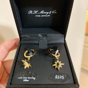 R.H Macy & Co Fine Jewelry Gold Compass Earrings
